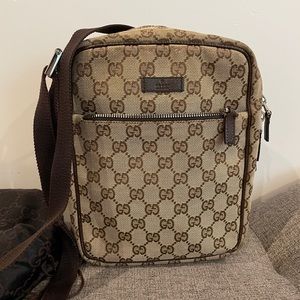 Gucci Vintage Monogram Messenger Crossbody Bag